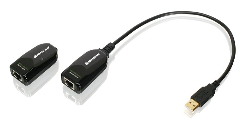 IOGEAR USB 2.0 Extender Over Cat5 5E 6 Adapter - Connection Up To 164Ft - USB Type A (M) to A (F) - Plug n Play - Hard Drives - Printers - Scanners - Smart Boards - GUCE62 - Image 1